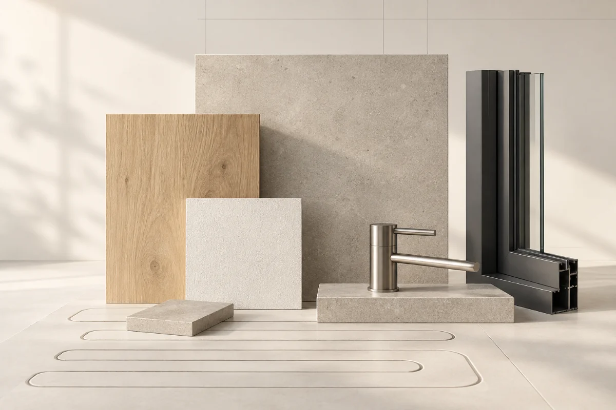 Detailaufnahme Eichenparkett und Materialität